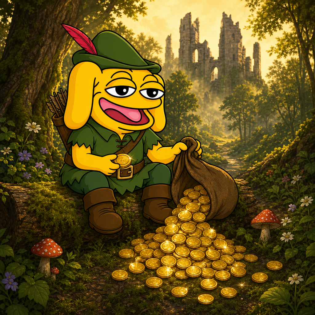Andy with a sack of gold coins